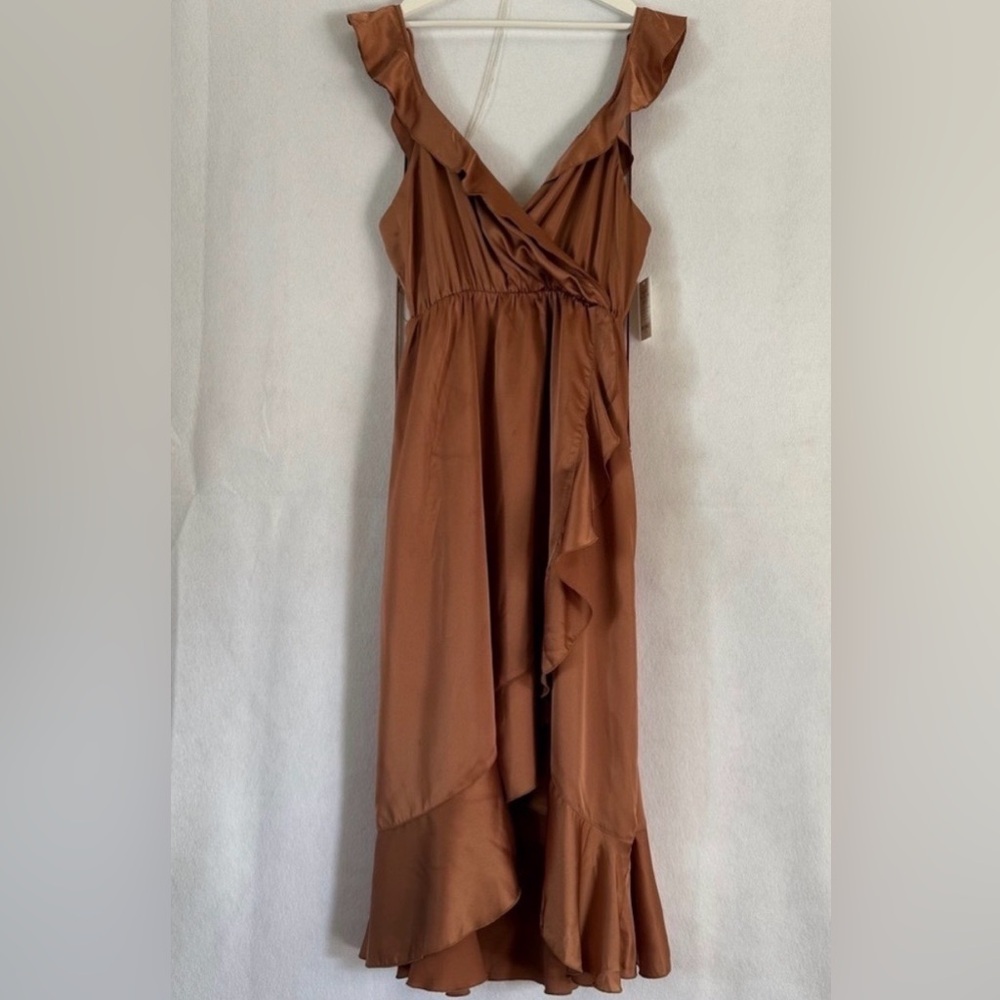 Show Me Your MuMu Copper Ruffle Midi Dress - Picture 5 of 12
